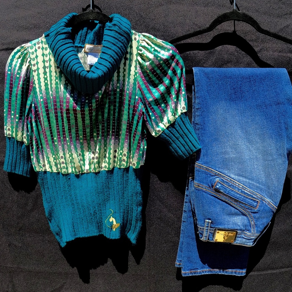 VINTAGE BABY PHAT 2-PIECE JEAN/ SWEATER SET